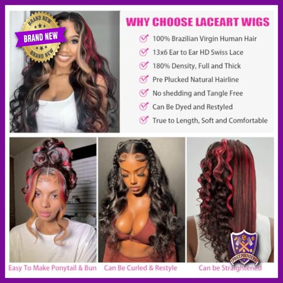 13x6 HD Lace Front Human Hair Wig, Body Wave, Glueless, Pre Plucked